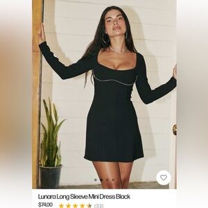 NWT Princess Polly Lunara Long Sleeve Mini Dress